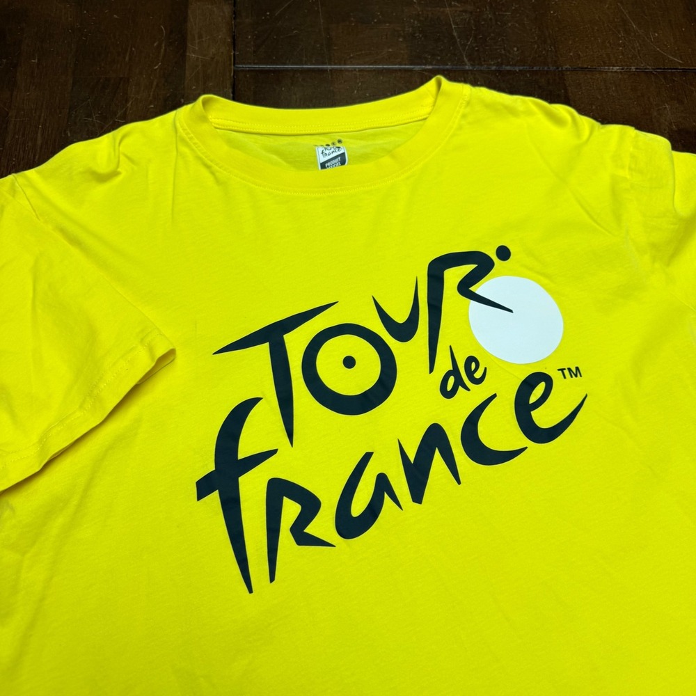 Tour de France Cycling Graphic TShirt Mens Large Yellow Official Merchandise Tee
